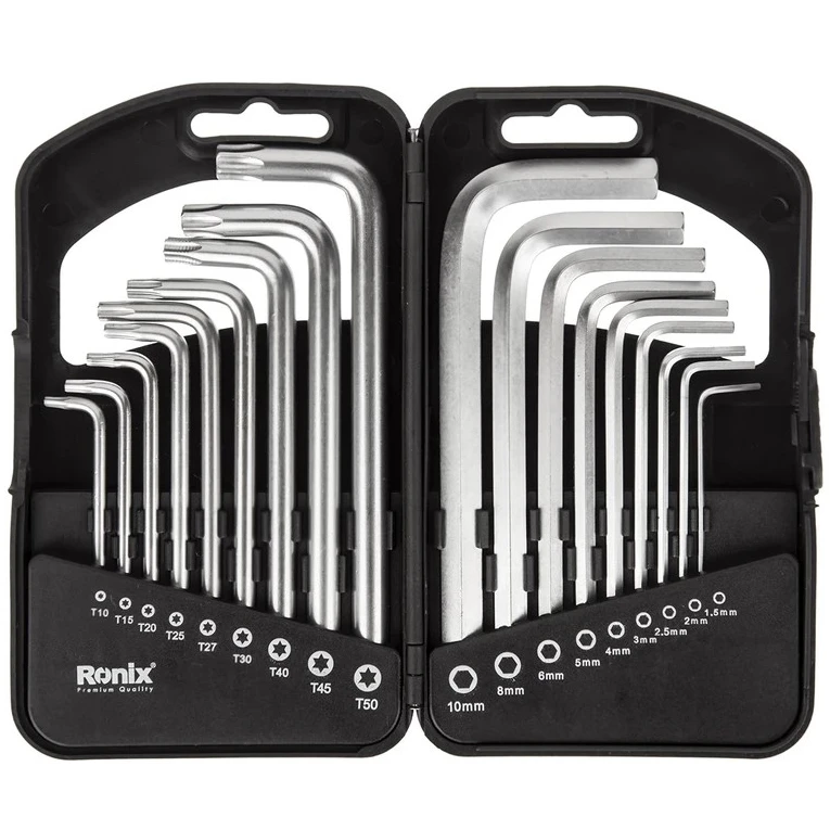 آچار آلن و ستاره ای رونیکس مدل 2051HEX-KEY مجموعه 18 عددی